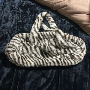 Fur Zebra Duffle Bag
